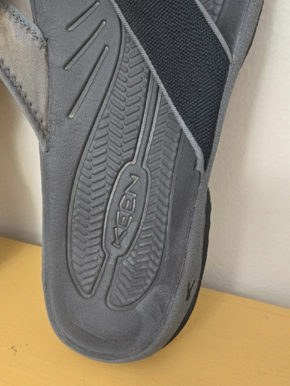 Keen Men's Black Webbing Strap Flip Flops